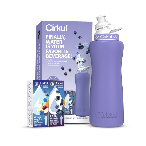 32oz. Matte Periwinkle Stainless Steel Bottle Starter Kit Q2